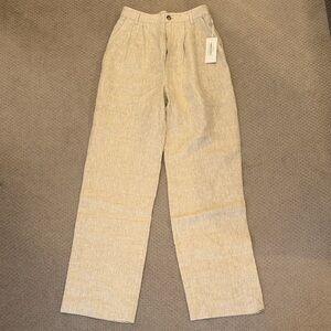 NWT Reformation Mason Linen Pant in Oatmeal